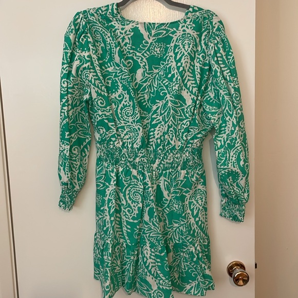 NWT Zara linen dress with the prettiest green/white pattern print - Picture 4 of 4